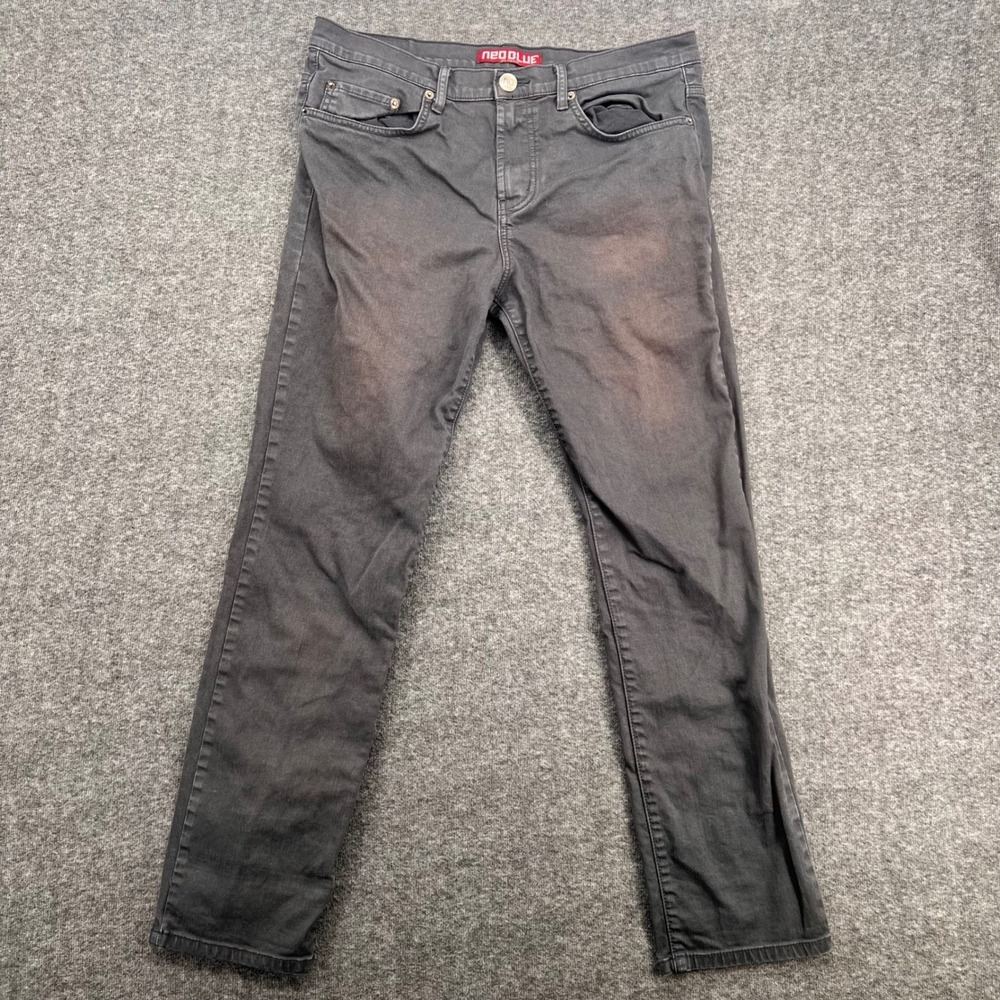 Neo Blue Los Angeles Mens Slim‎ Straight Jeans Charcoal Gray Size 34 Streetwear